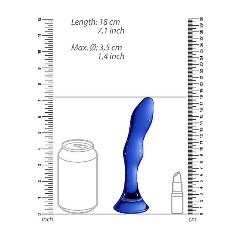 Szklane wodoodporne dildo do anusa i pochwy 15 cm